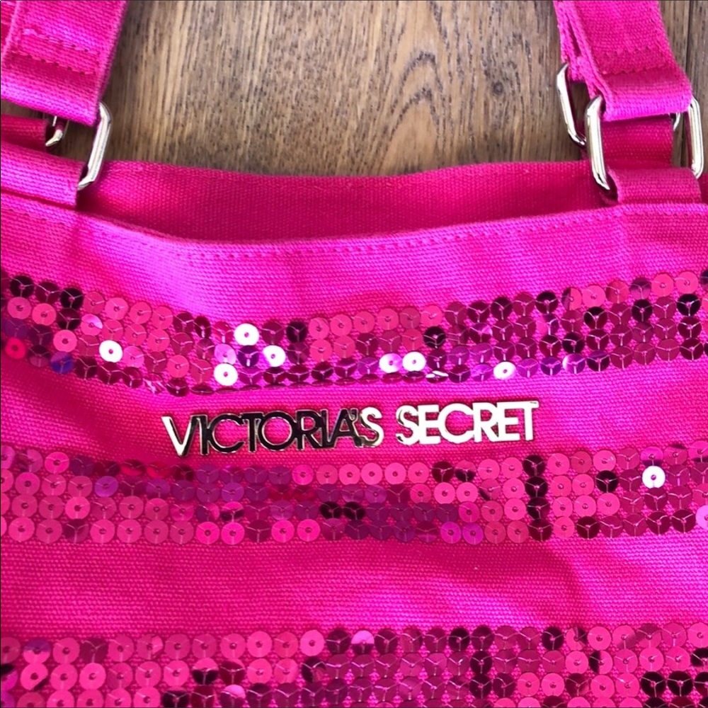 (Victoria’s Secret) Hot Pink Sequined Tote - Picture 3 of 4
